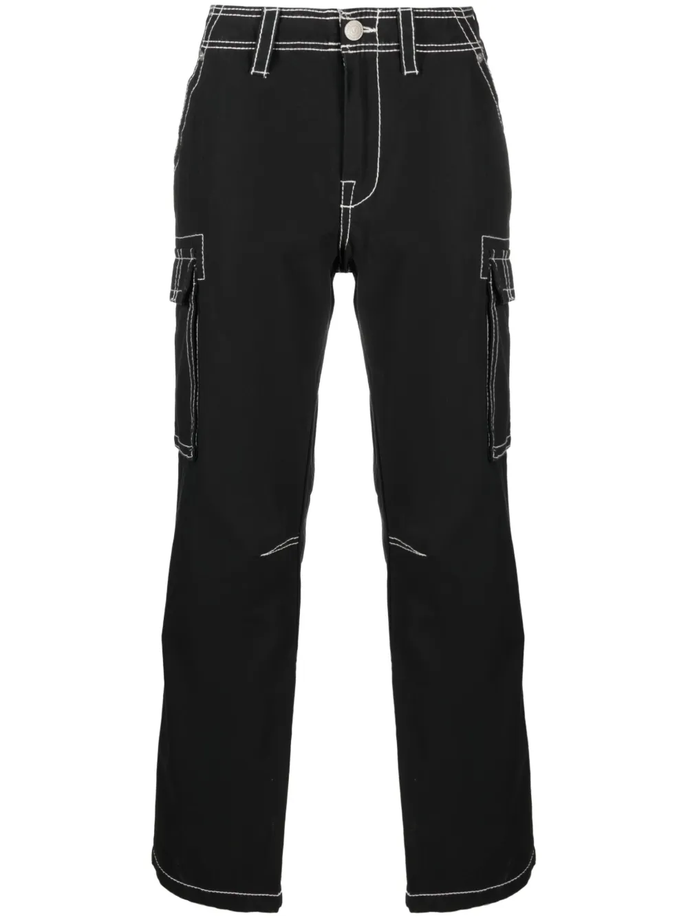 True Religion 对比缝线直筒裤 In Black