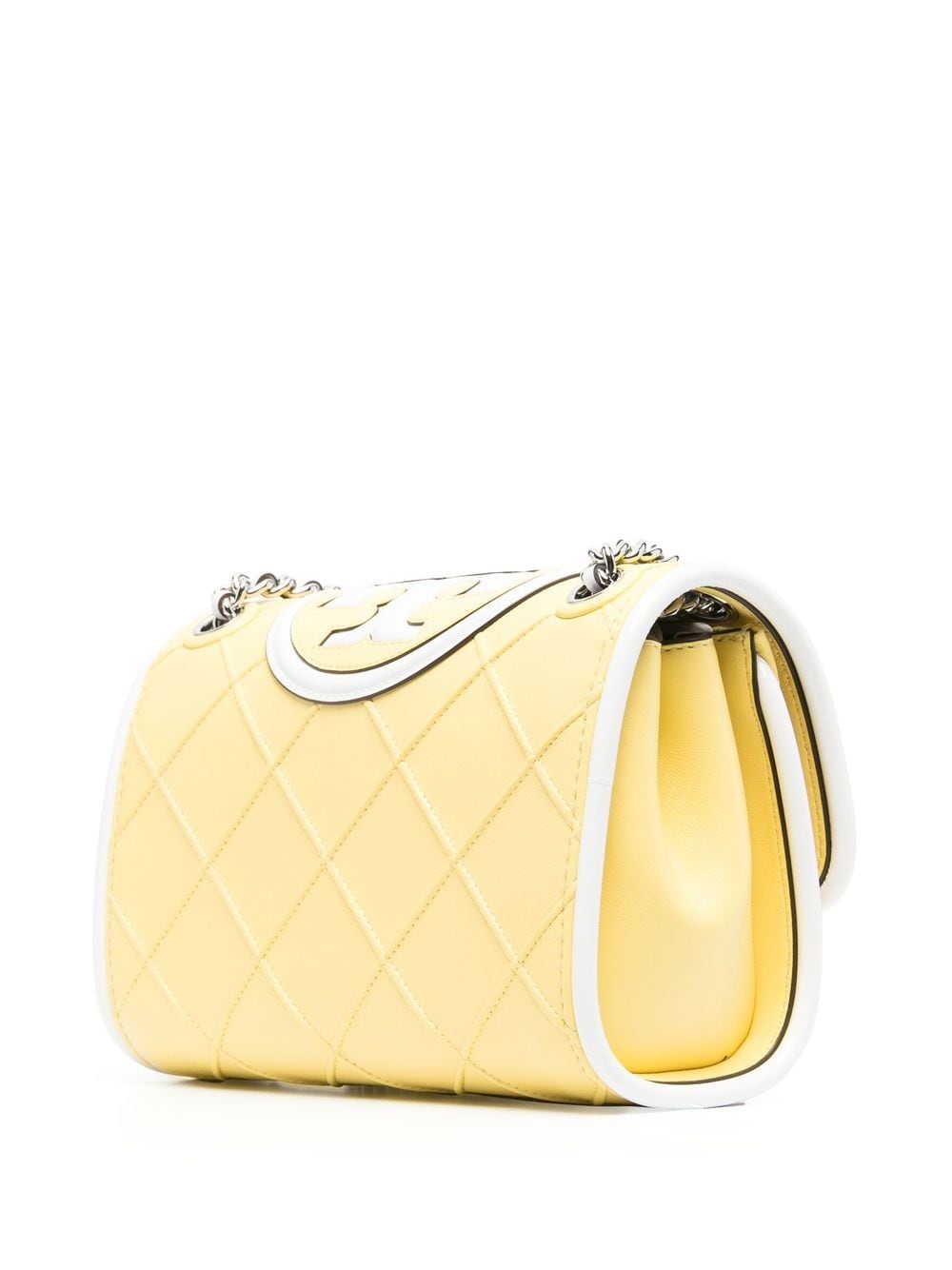 Shop Tory Burch Embossed And Quilted Cross-body Bag In Yellow
