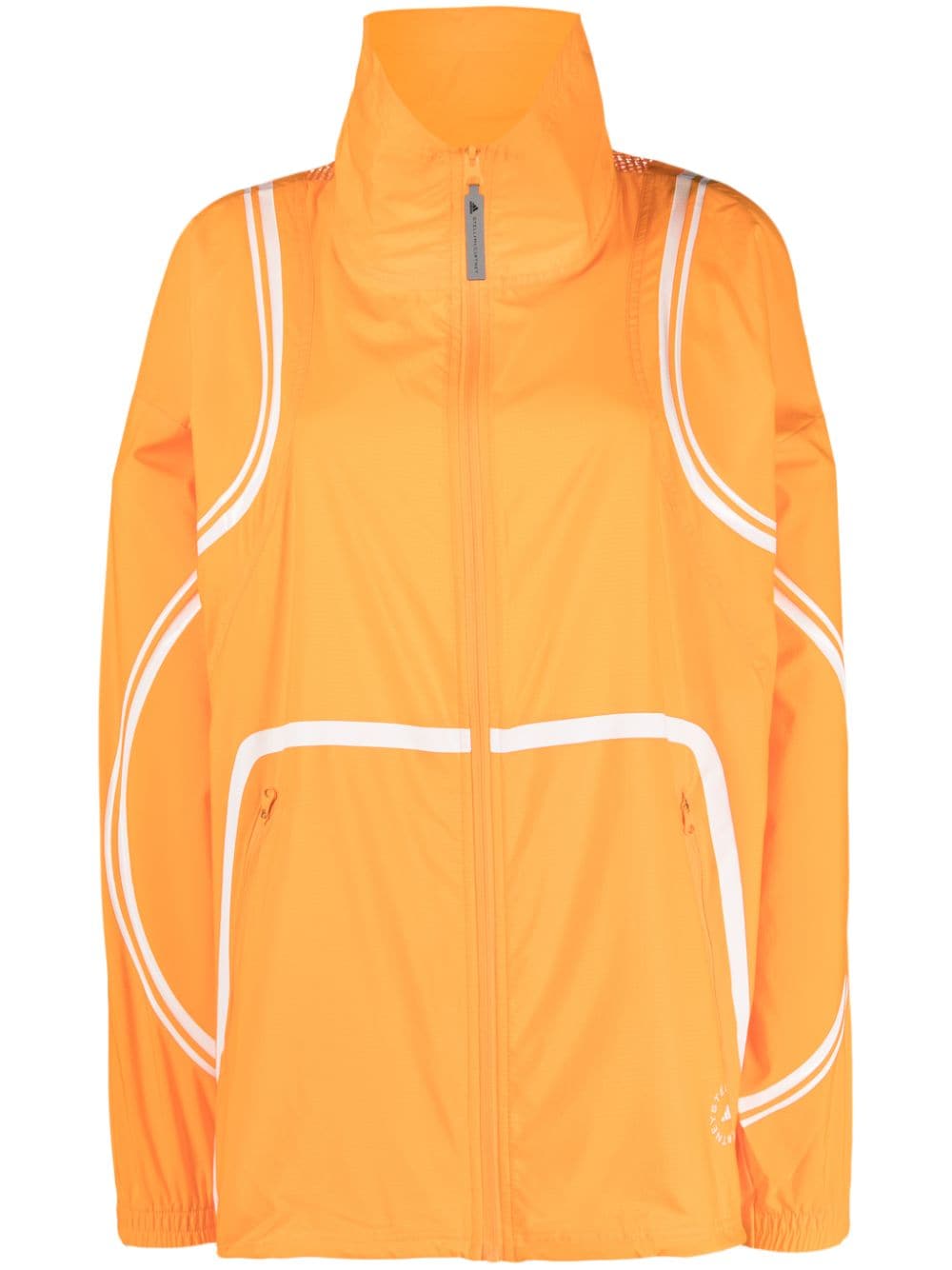 Corta vento da adidas laranja com a listra hot sale branca