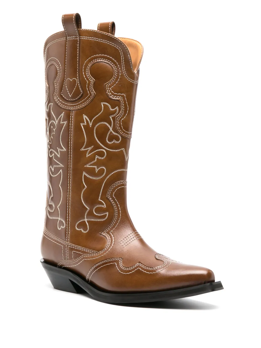 GANNI 50mm mid-calf western boots - Bruin