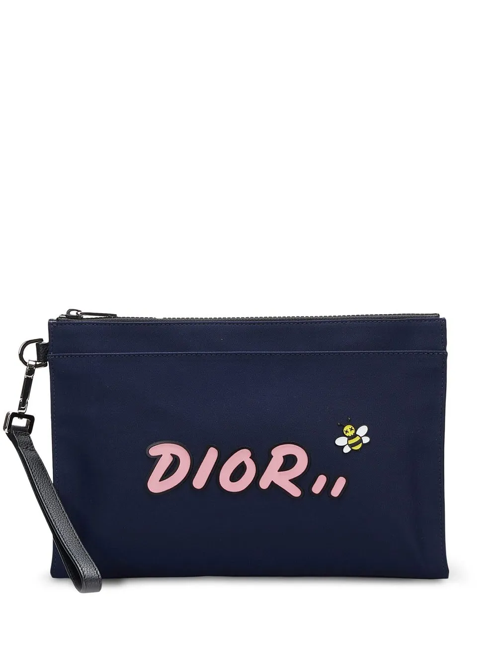 

Christian Dior x Kaws Bee zipped clutch - Blue