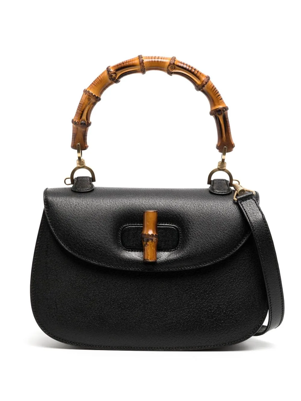 

Gucci Pre-Owned 1990-2000 Bamboo flap two-way bag - Black