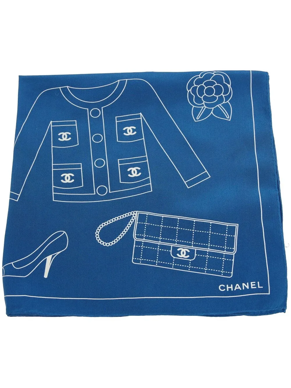 

CHANEL Pre-Owned 1990-2000s Icon print silk scarf - Blue