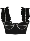 AREA crystal-embellished cropped top - Black