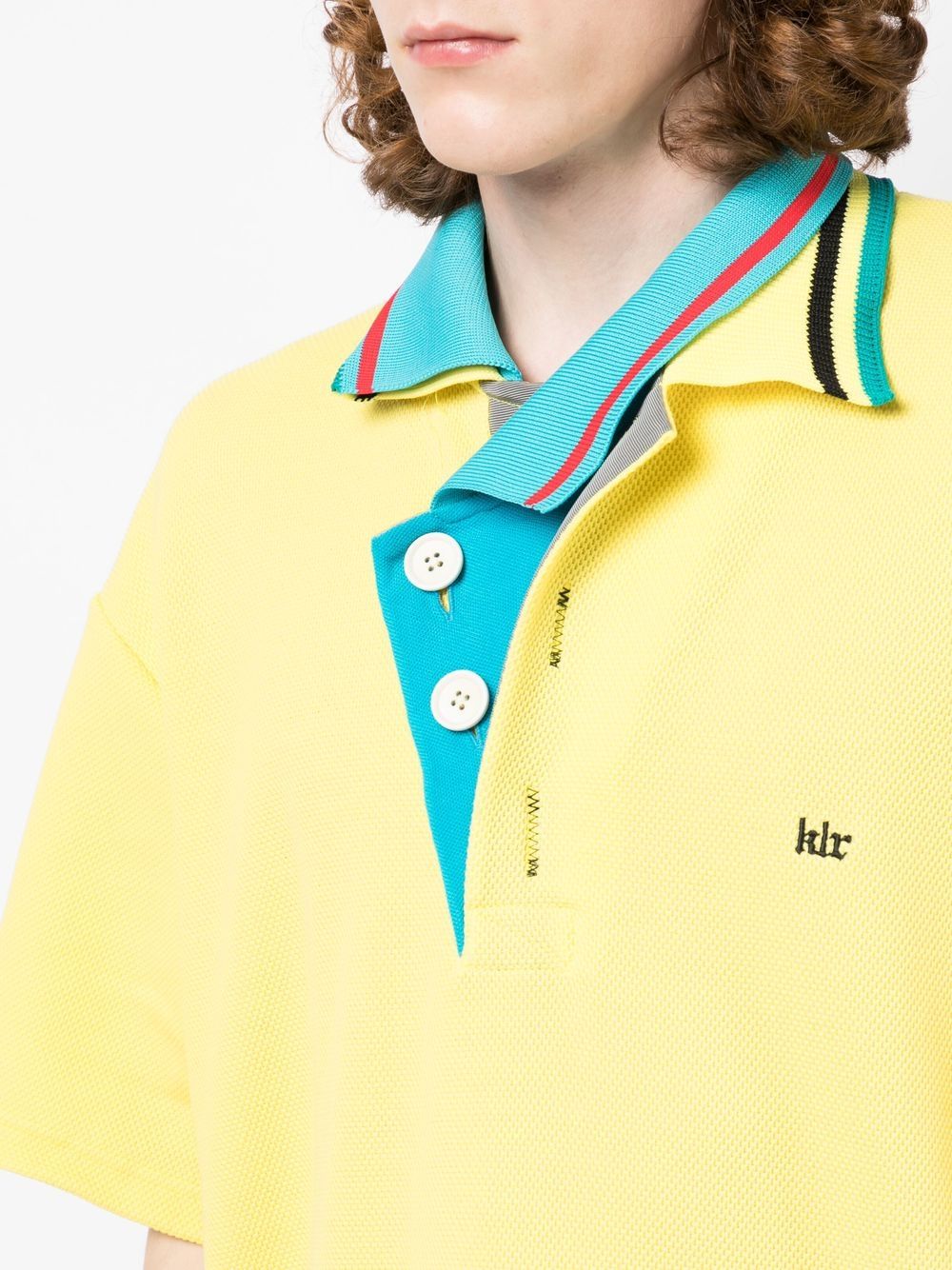 Shop Kolor Logo-embroidered Polo Shirt In Yellow
