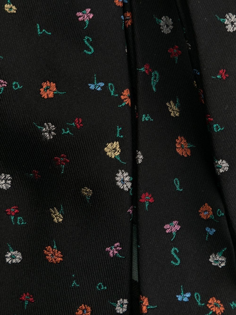 Paul Smith Stropdas met geborduurde bloemen - Zwart