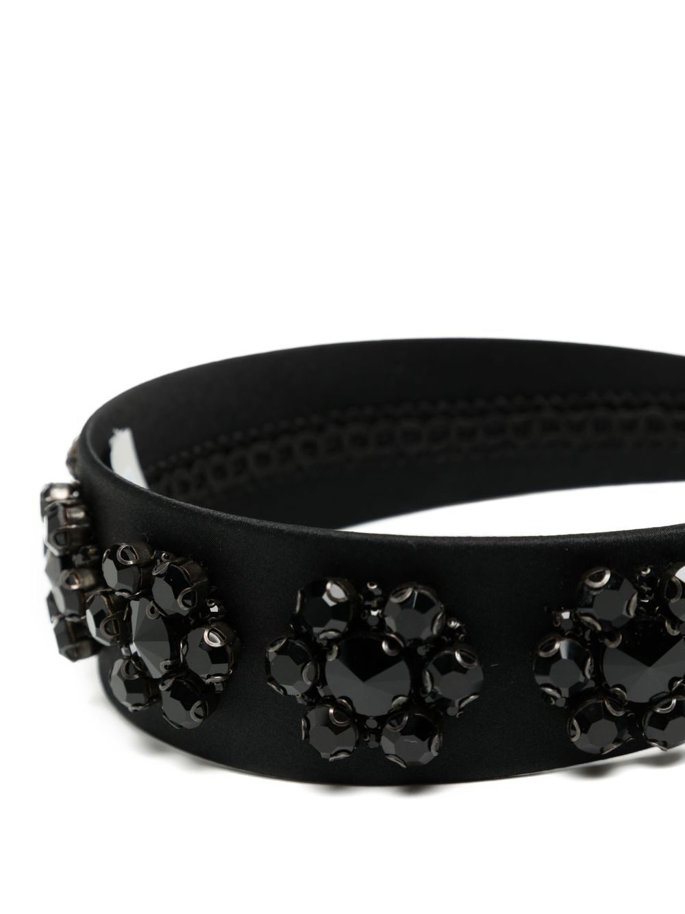 Shop Erdem Flower Embroidered Headband In Black