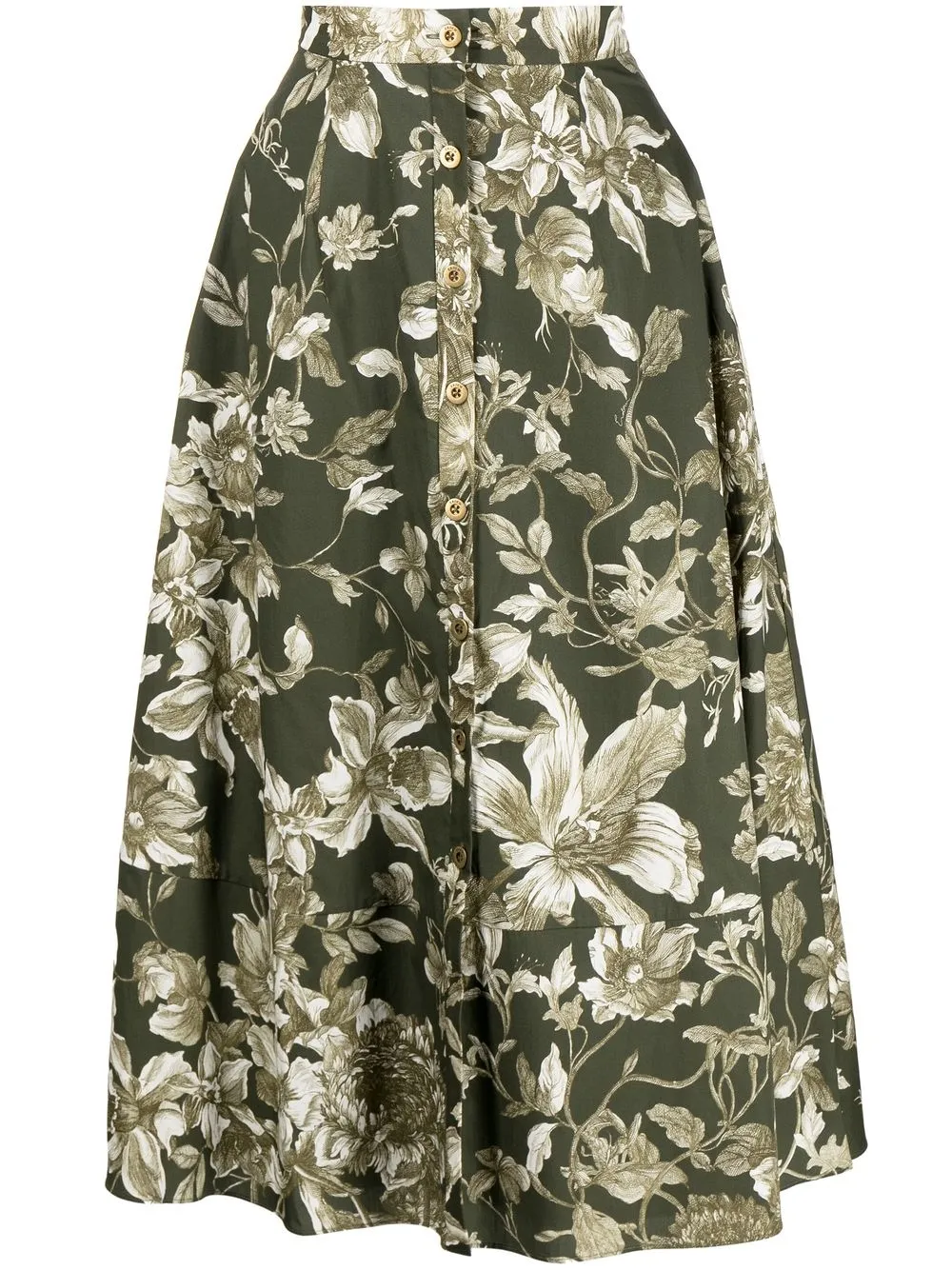 

Erdem floral-print cotton skirt - Green