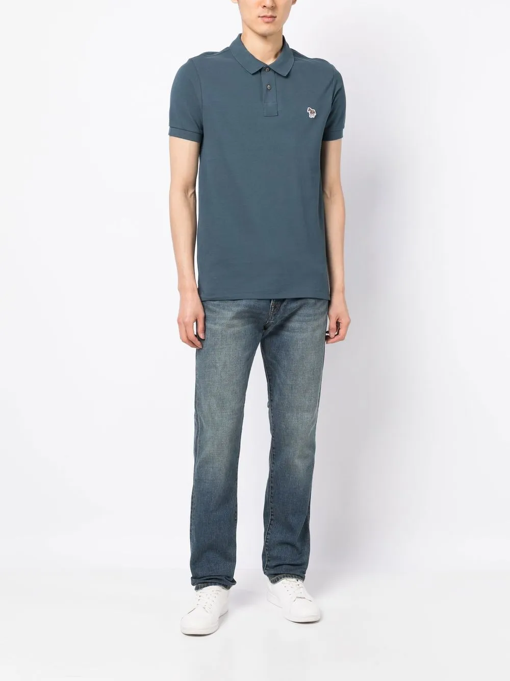 PS Paul Smith Poloshirt met zebrapatch - Blauw