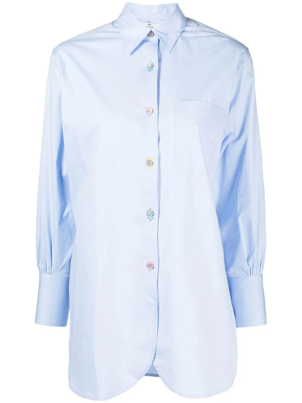 

PS Paul Smith embroidered-button hole shirt - Blue