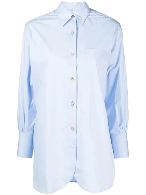 PS Paul Smith embroidered-button hole shirt