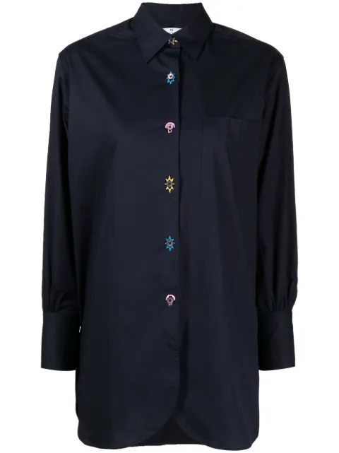 PS Paul Smith embroidered-button hole shirt