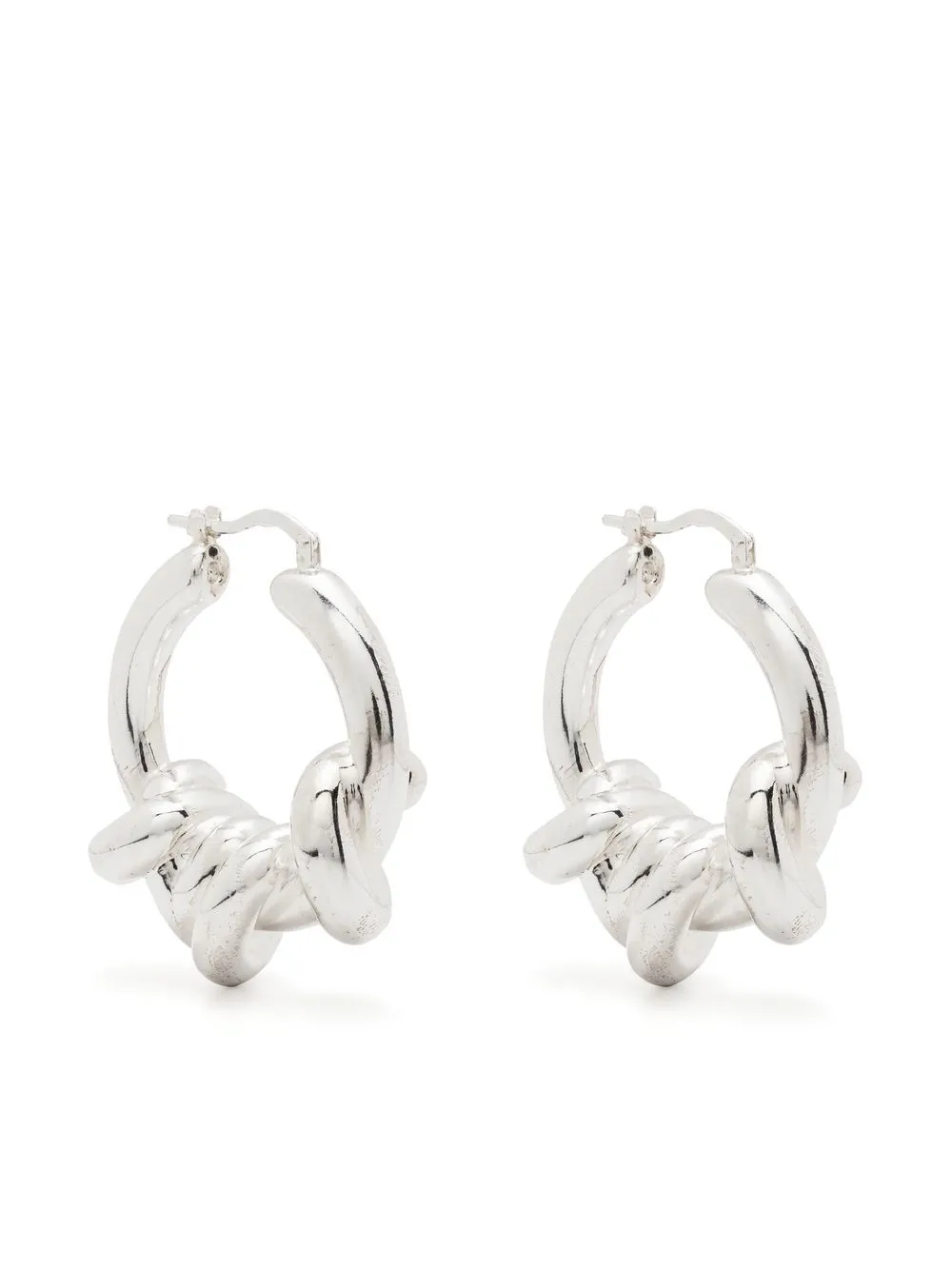 

Jil Sander knot-detail hoop earrings - Silver