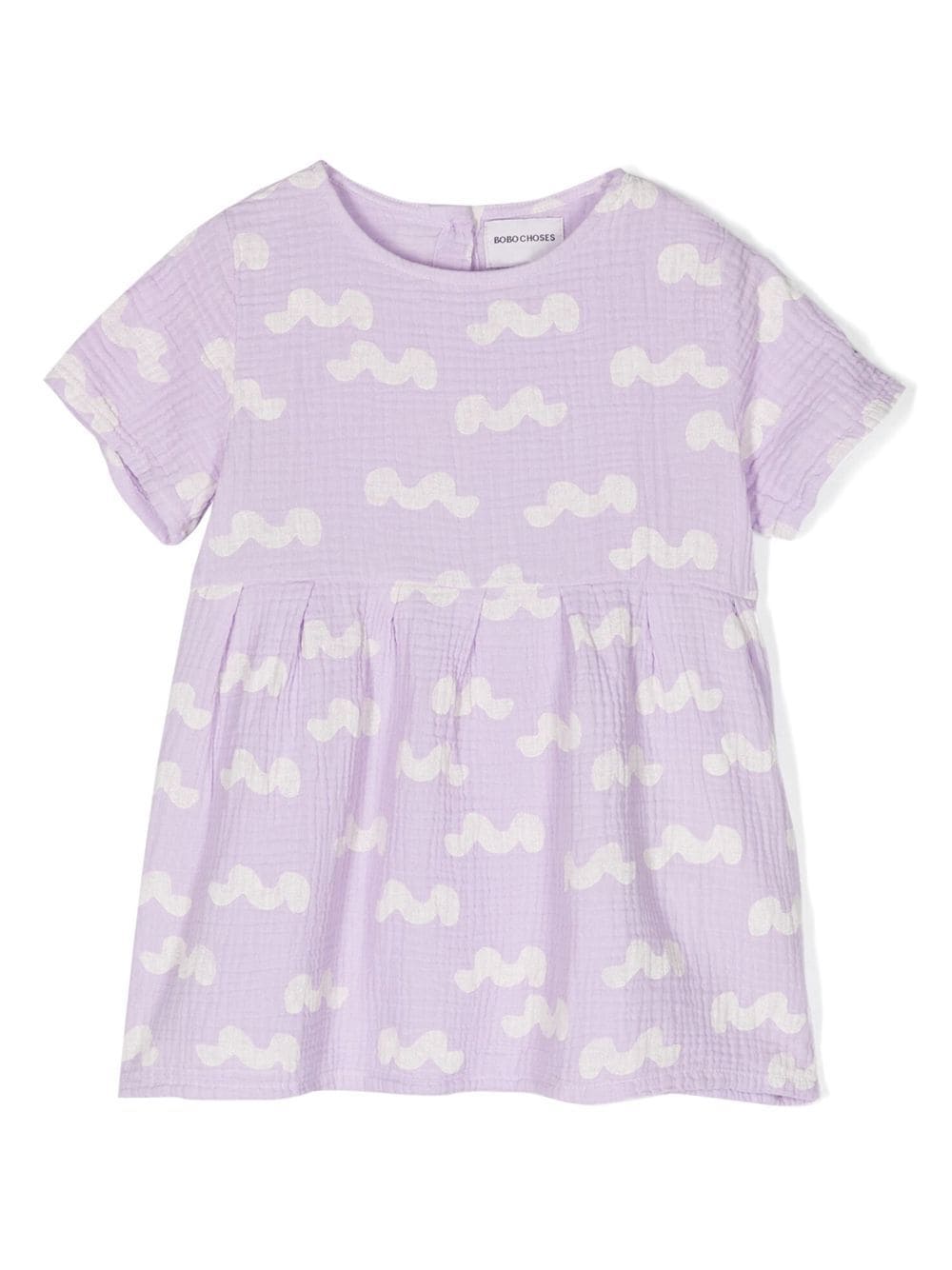 Shop Bobo Choses Graphic-print Short-sleeved Dress In 紫色