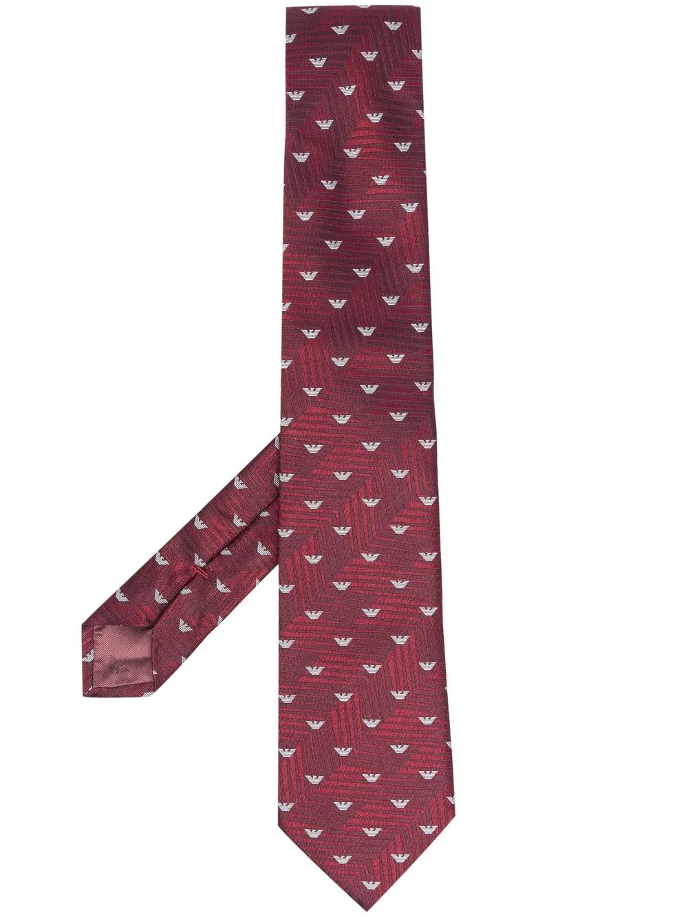 

Emporio Armani logo-jacquard silk tie - Red