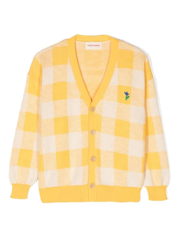 Bobo Choses gingham-check Knit Cardigan - Farfetch