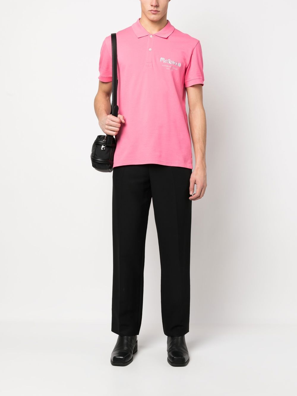 Alexander McQueen Poloshirt met logoprint - Roze