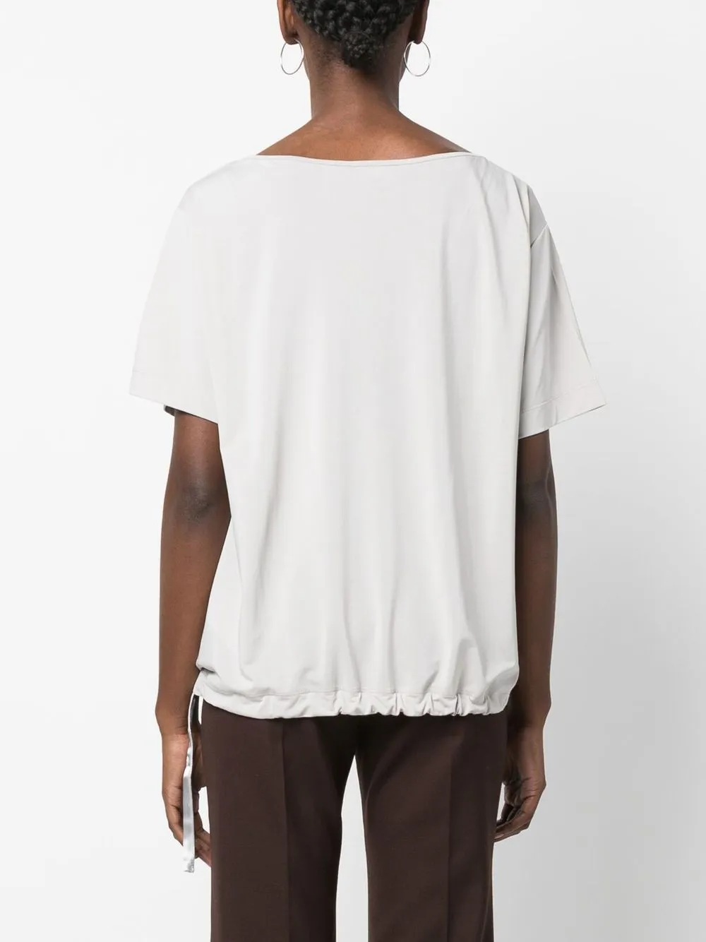 Emporio Armani side-tie detail T-shirt Women