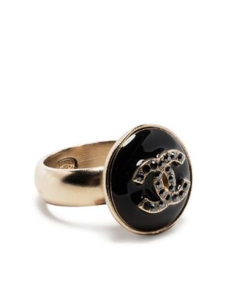 CHANEL Pre-Owned CC crystal-embellished Ring - Farfetch