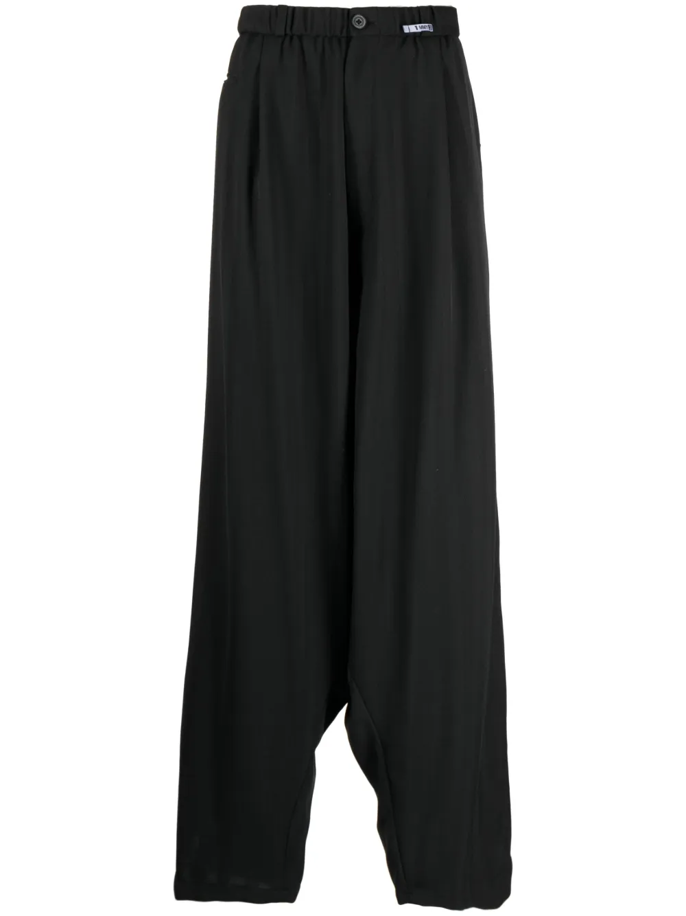 Maison Mihara Yasuhiro wrapped-waist logo-patch trousers
