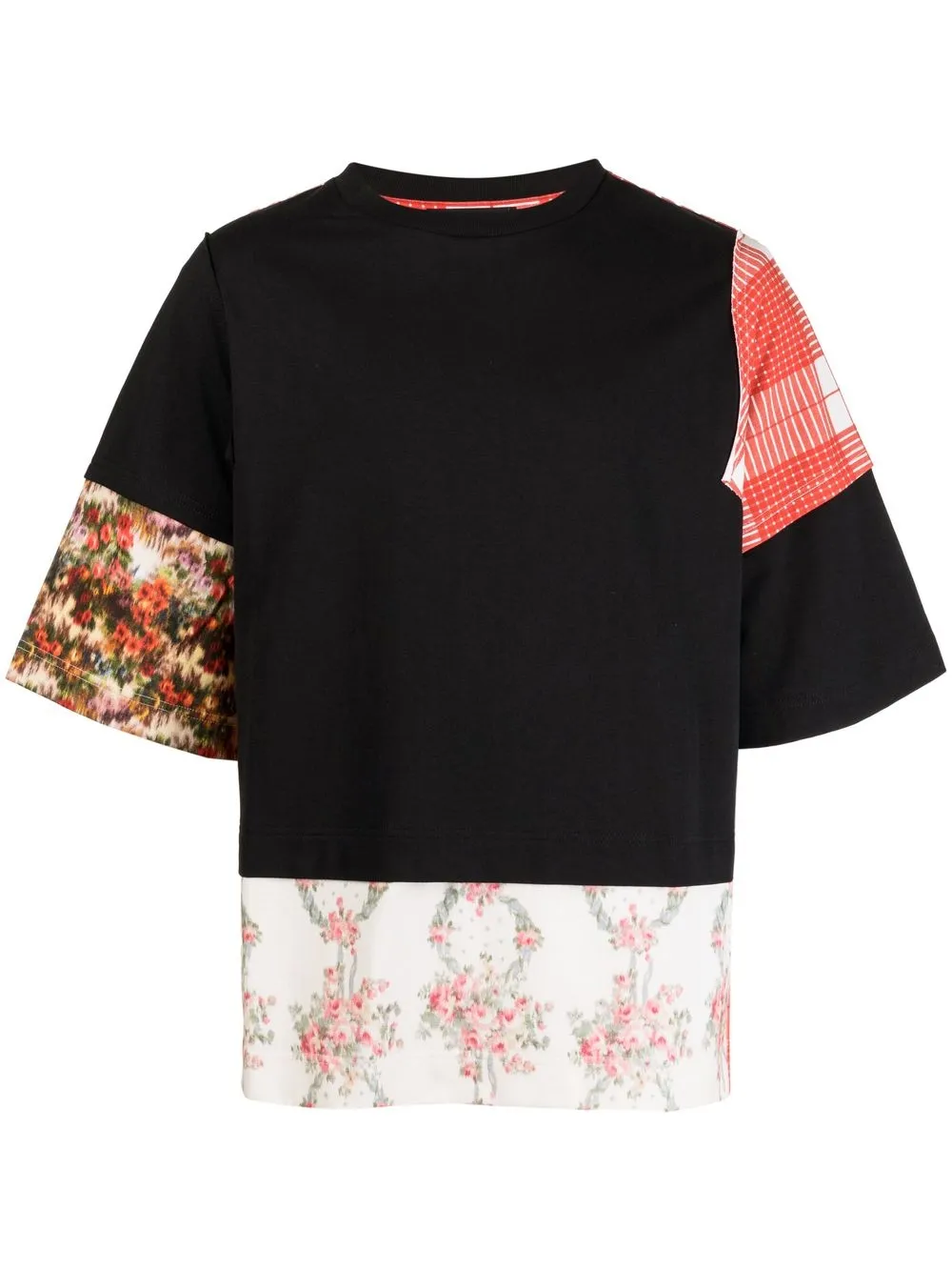 

Simone Rocha oversize patchwork cotton T-shirt - Black