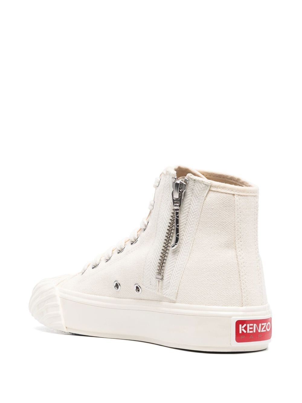 Shop Kenzo Embroidered-logo High-top Sneakers In Nude