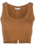 Rabanne ribbed cropped top - Brown