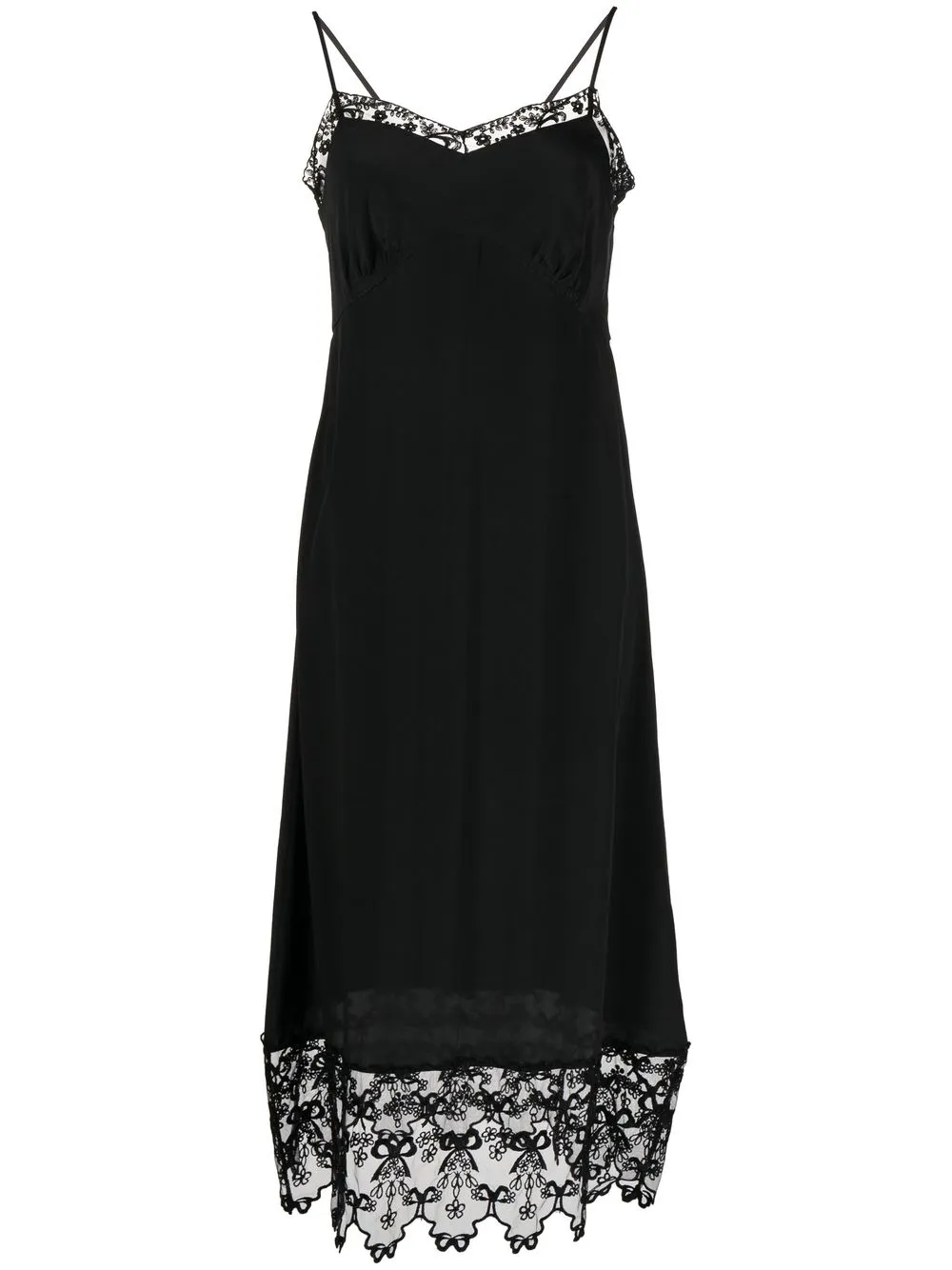 

Simone Rocha lace-trimmed midi dress - Black