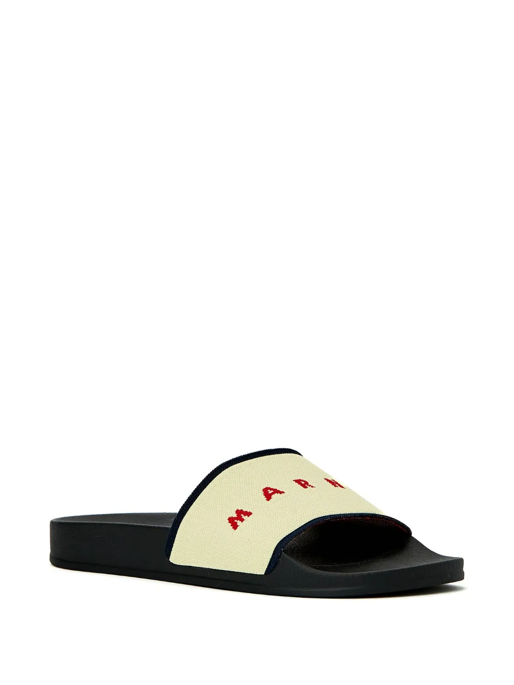Marni Slippers met logoprint - Zwart