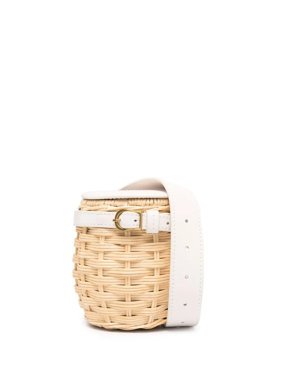 

ZIMMERMANN mini leather-trimmed wicker bag - Neutrals