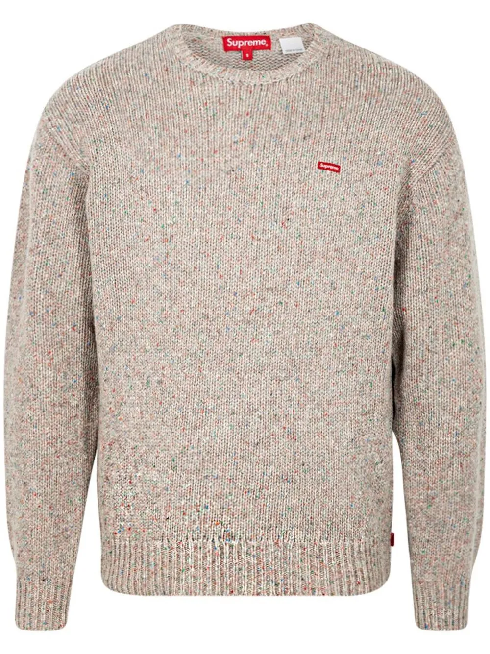 supreme pull moucheté à logo small box - gris