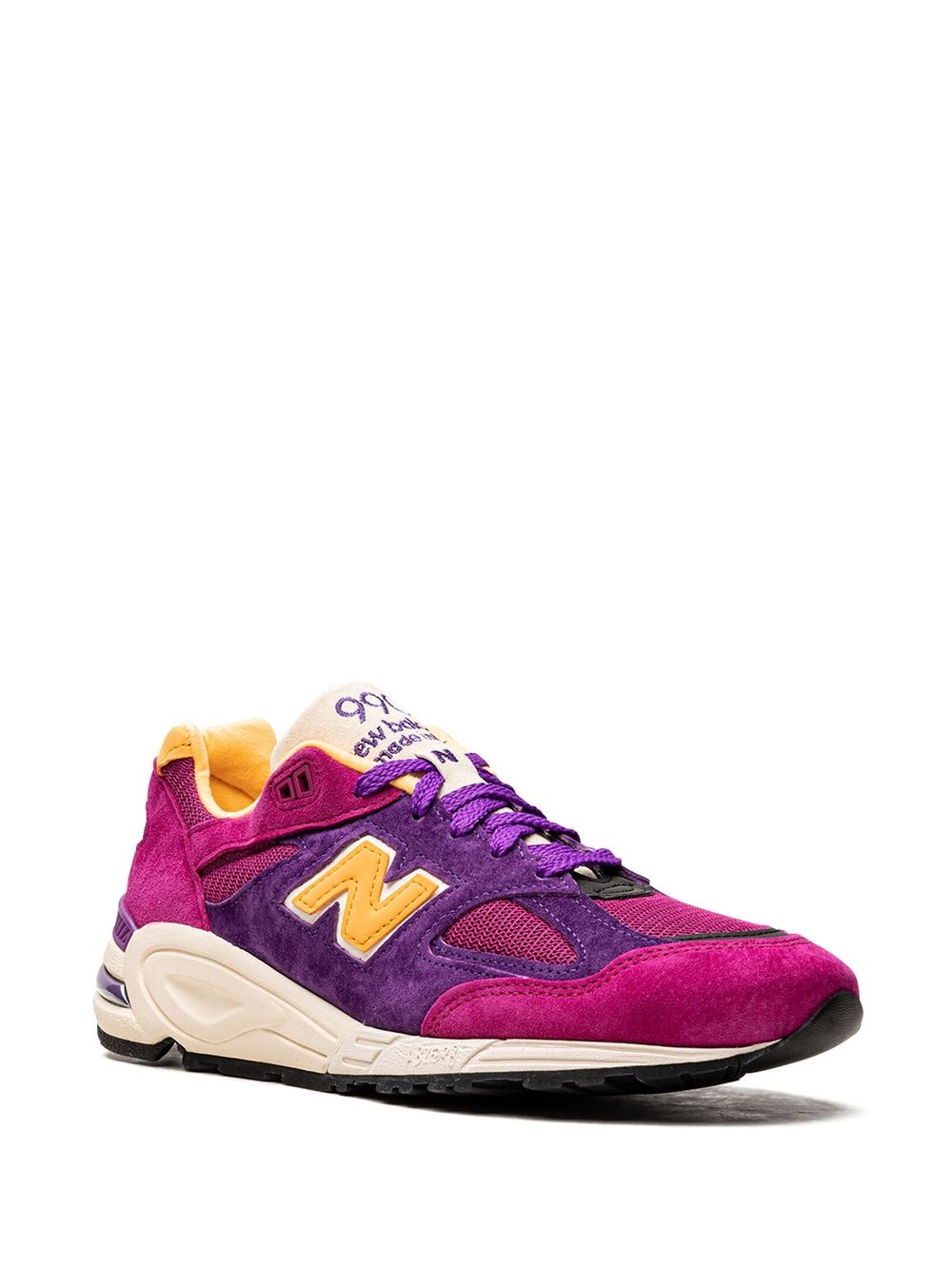 Shop New Balance 990v2 "pink/purple" Sneakers