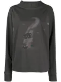 We11done graphic-print long-sleeve top - Grey