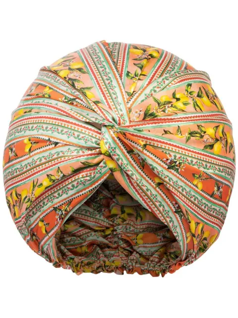 Slip Portofino-print silk headwrap cap
