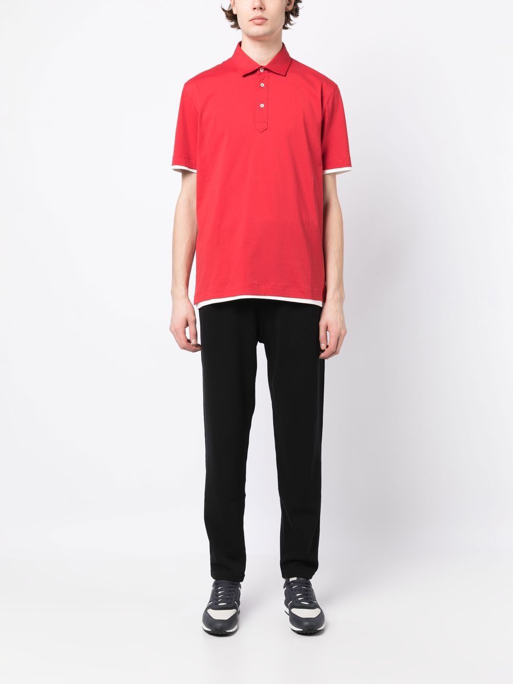 Shop Brunello Cucinelli Short-sleeve Polo Shirt In Red
