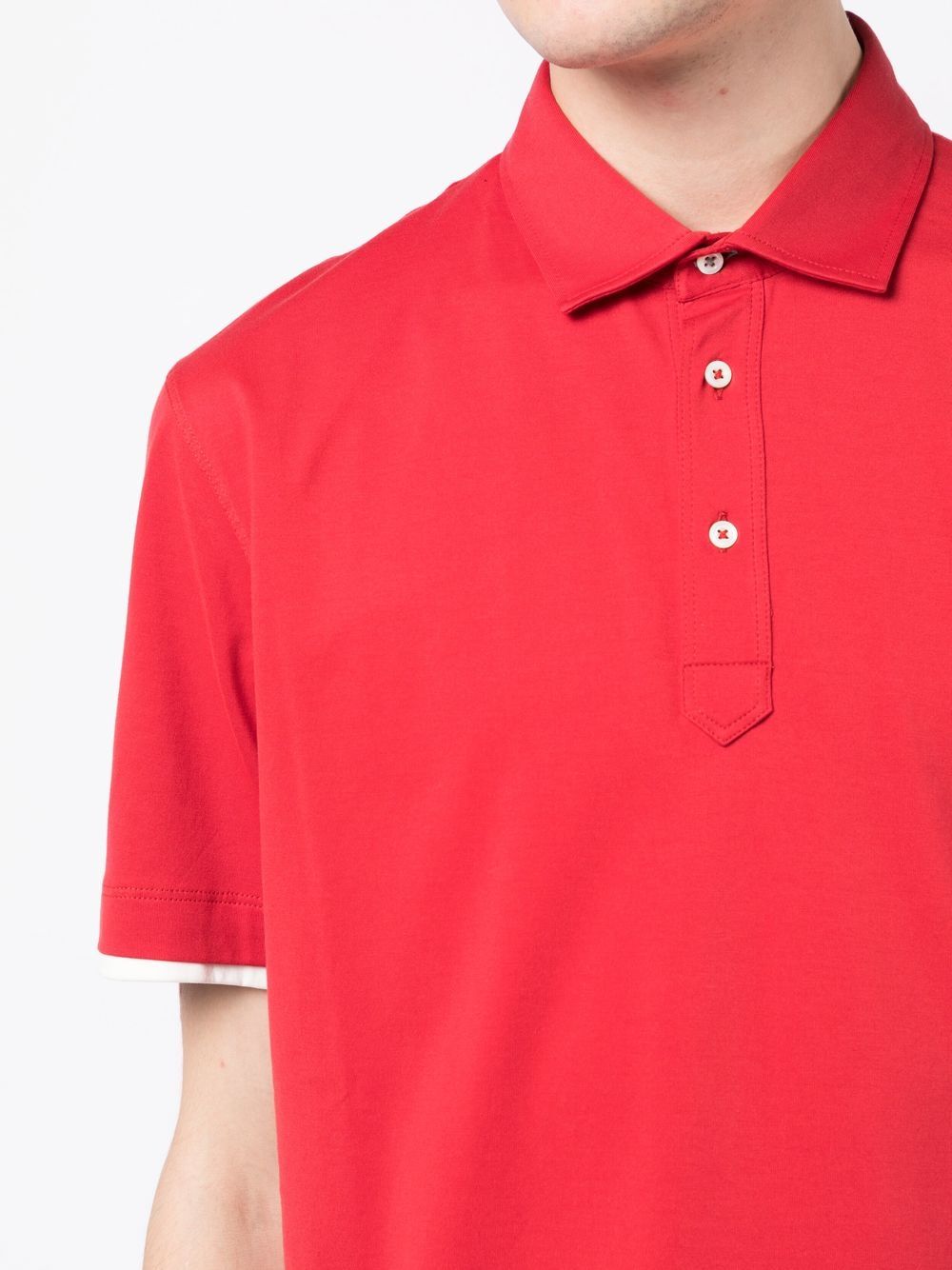 Shop Brunello Cucinelli Short-sleeve Polo Shirt In Red