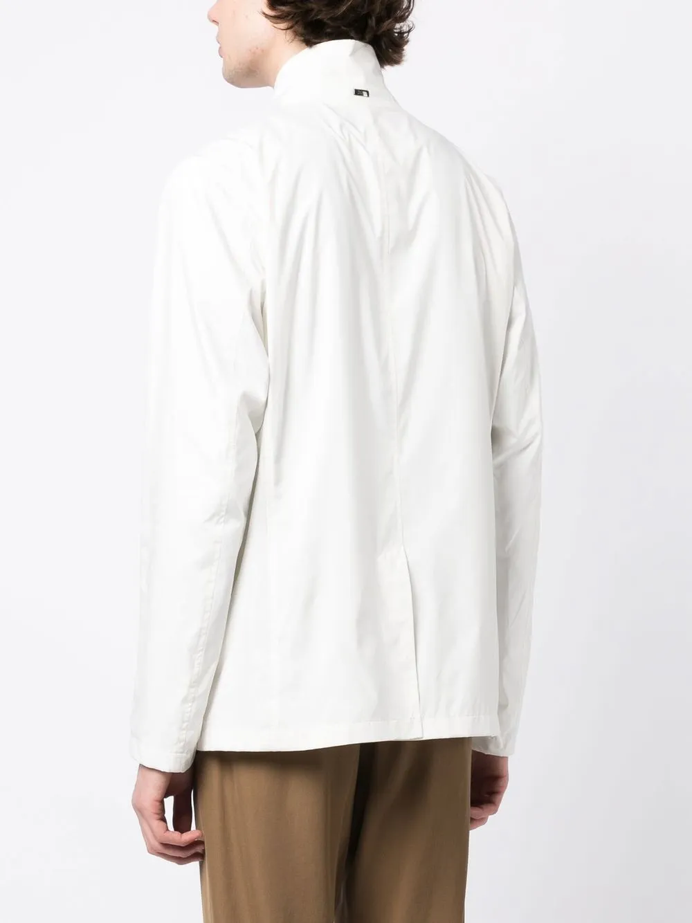 Herno Button-front High Neck Jacket In White