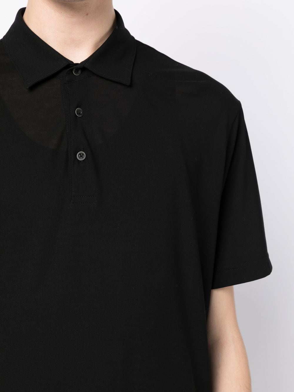 Shop Herno Short-sleeved Polo Shirt In Black