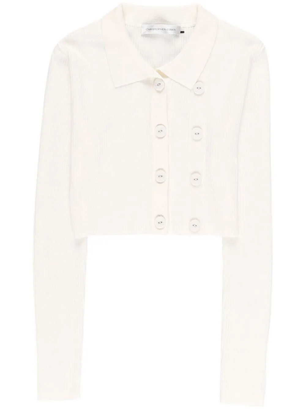 

Christopher Esber cropped ribbed cardigan - White