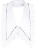 AREA crystal-embellished cropped top - White