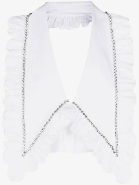AREA top corto con apliques de cristal