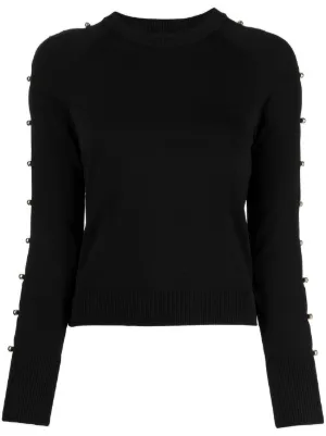 Johnathan Simkhai Sweater Wool 2024 Long Sleeve Clasp Embellished Pullover NWT M