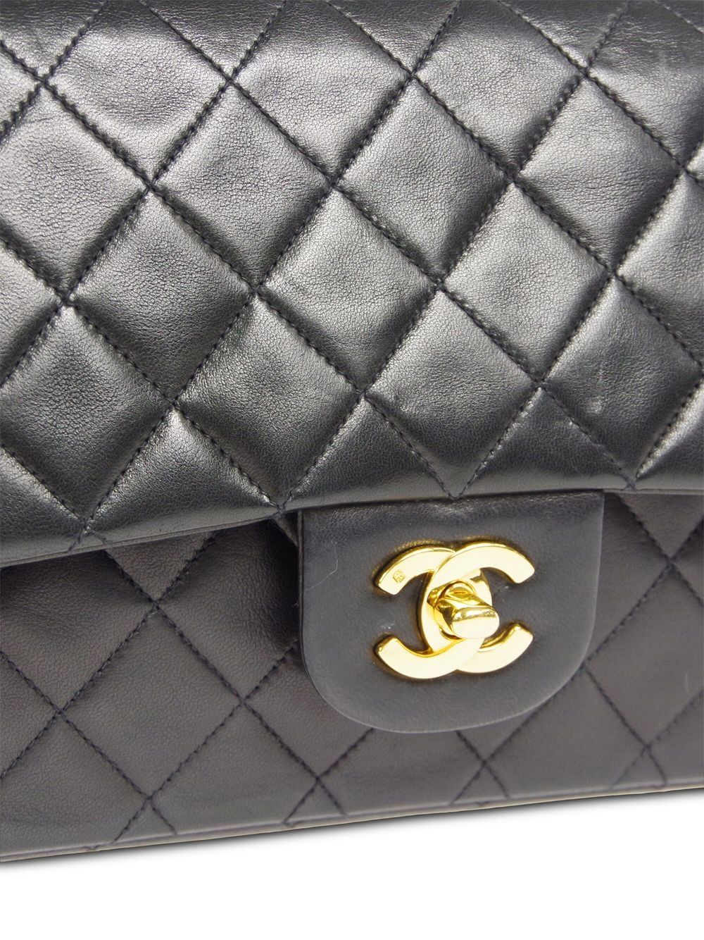 Pre-owned Chanel 1992 Double Flap Shoulder Bag In 黑色 | ModeSens