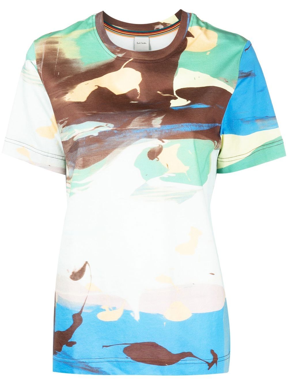 

Paul Smith cotton painted-effect T-shirt - Blue