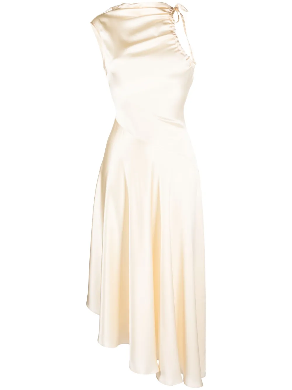 Elleme asymmetric silk midi dress - White