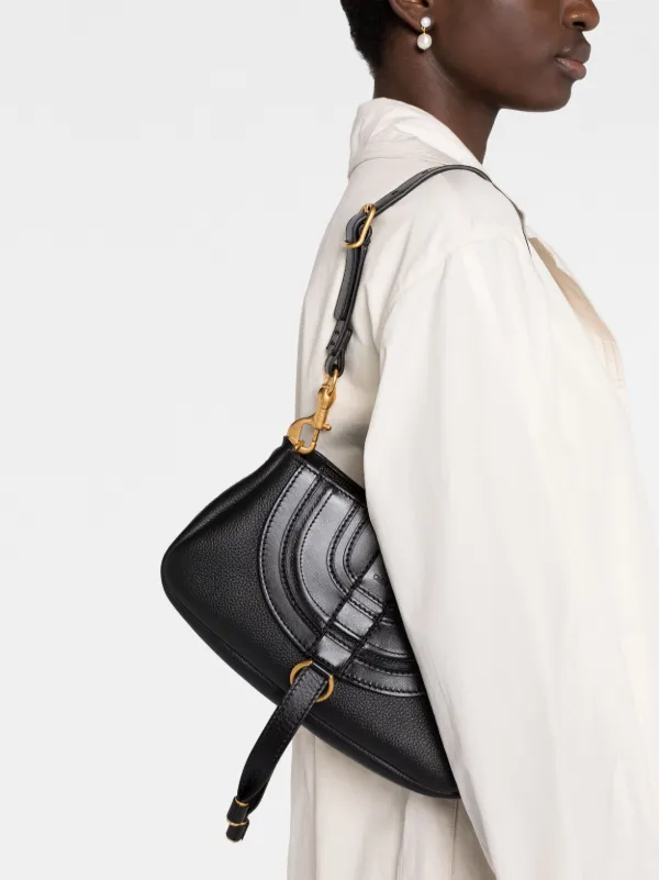 Chloe Marcie Leather Shoulder Bag Black FARFETCH IE
