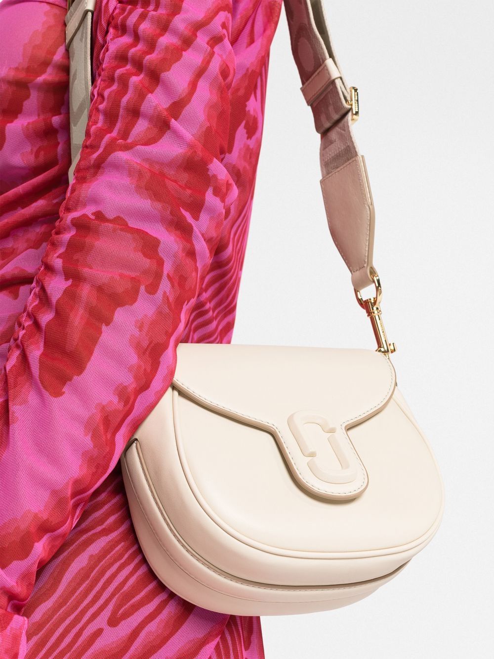 Shop Marc Jacobs The Covered J Marc Saddle Bag In Neutrals