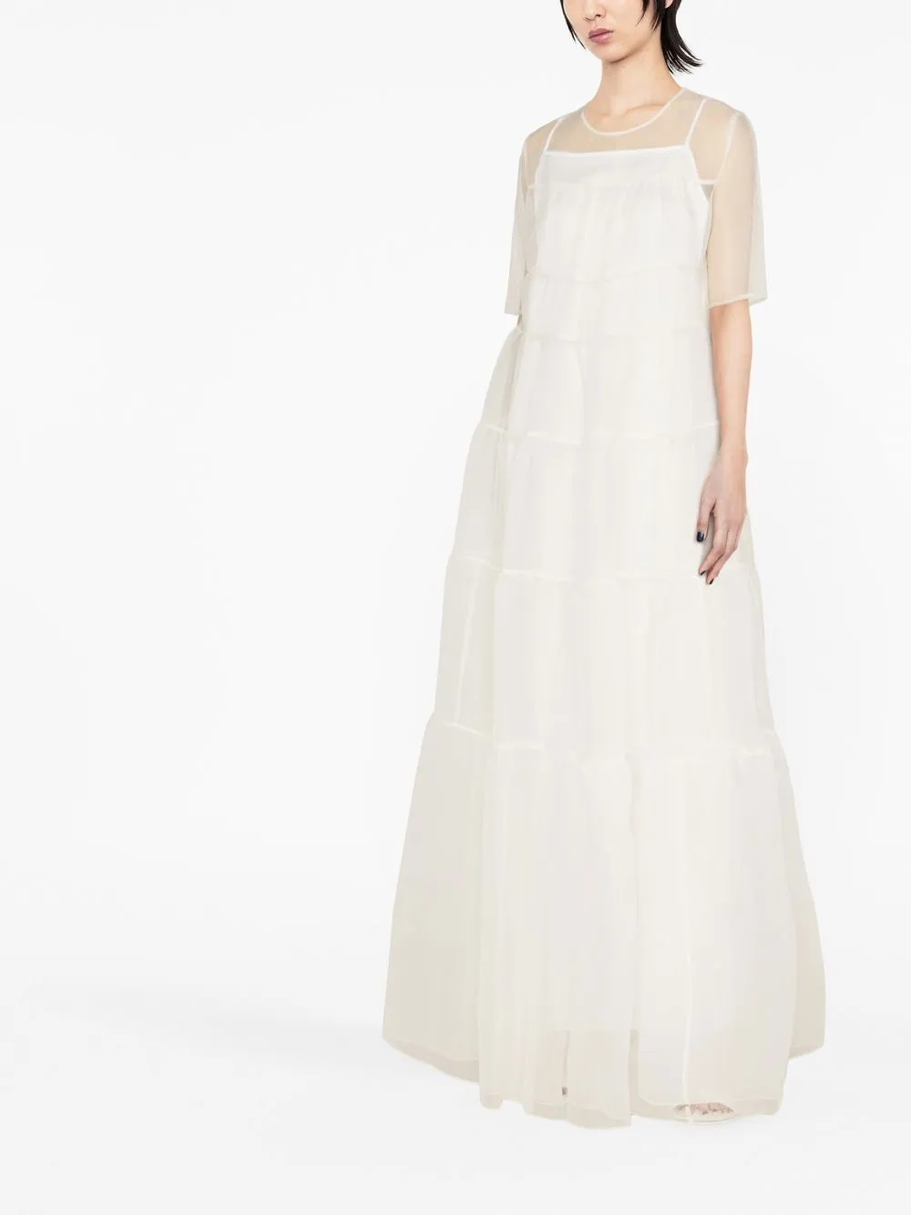 STAUD Gelaagde maxi-jurk - Wit