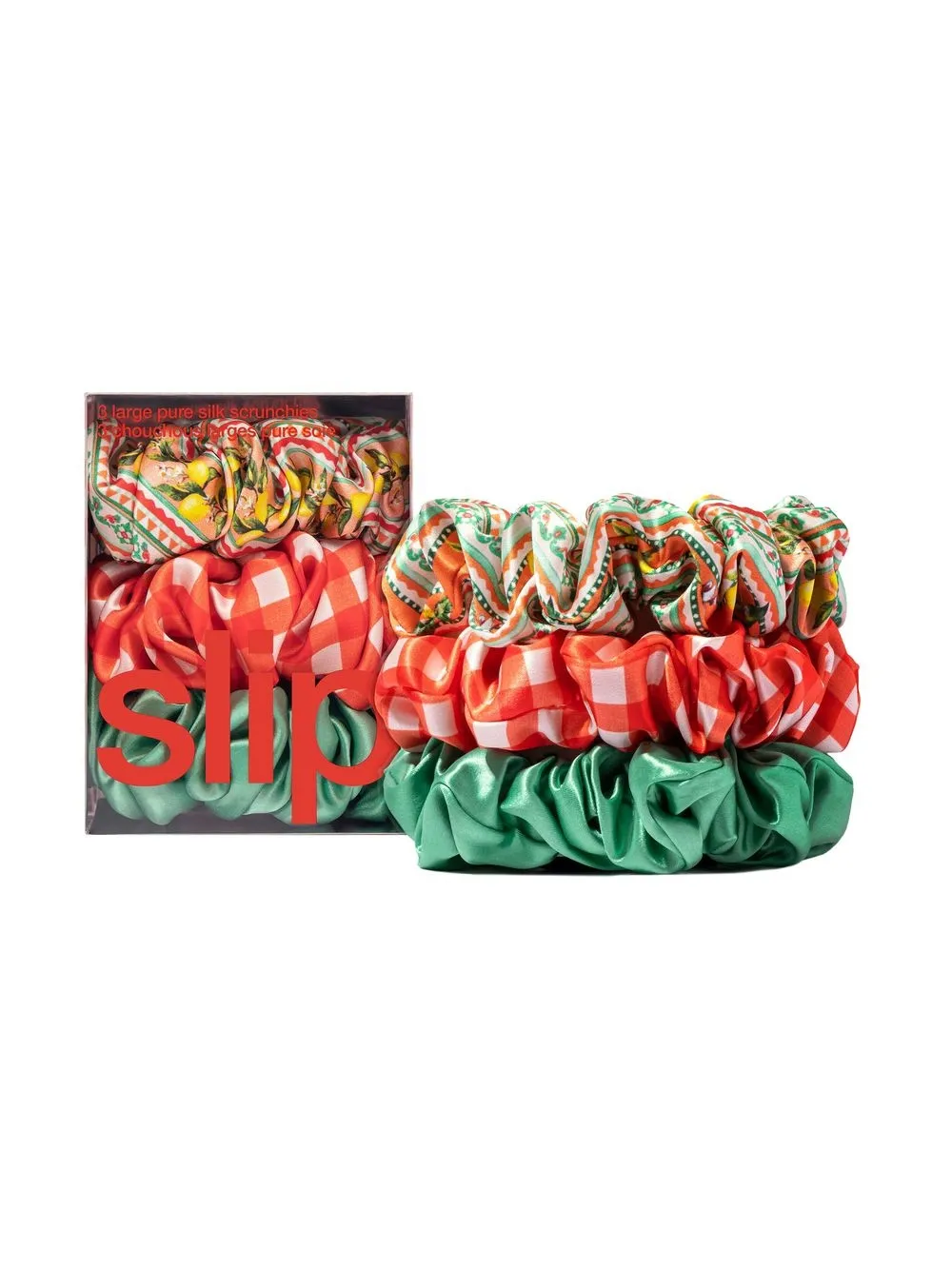 Slip Set van drie Positano grote scrunchies