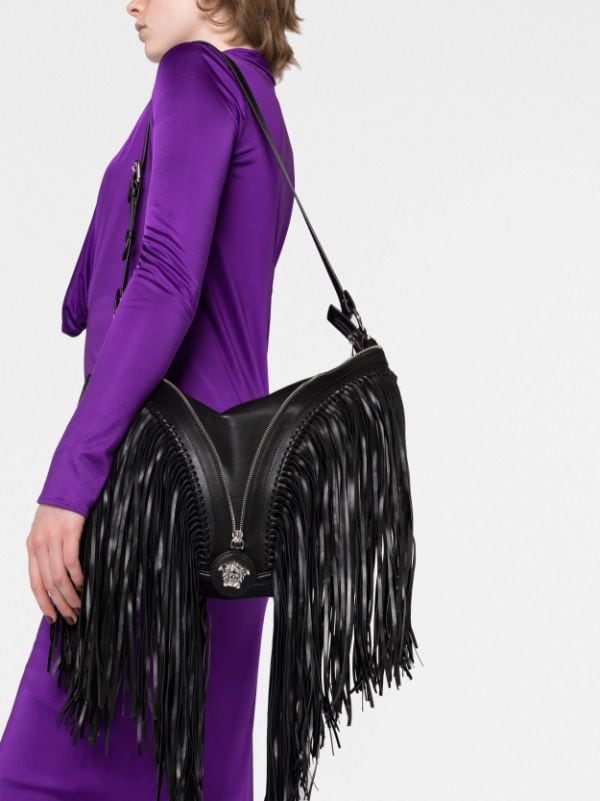 Shop Rebecca Minkoff Fringe Night Out Leather Crossbody Bag